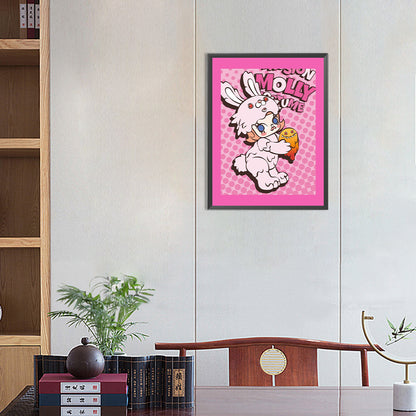 Bubble Mary Wearing A Bunny Hat - Full Round Drill Diamond Painting 30*40CM