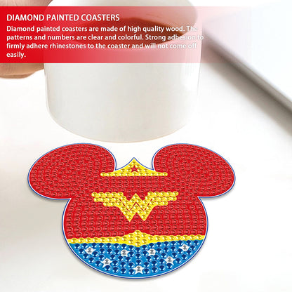 DIY Diamond Painting Coasters Kit Anti Slip Coasters Cartoon Mickey Cup Coasters