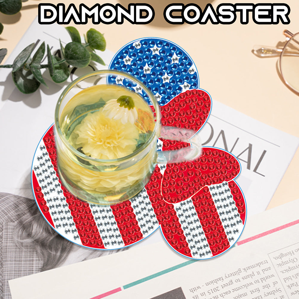 DIY Diamond Painting Coasters Kit Anti Slip Coasters Cartoon Mickey Cup Coasters