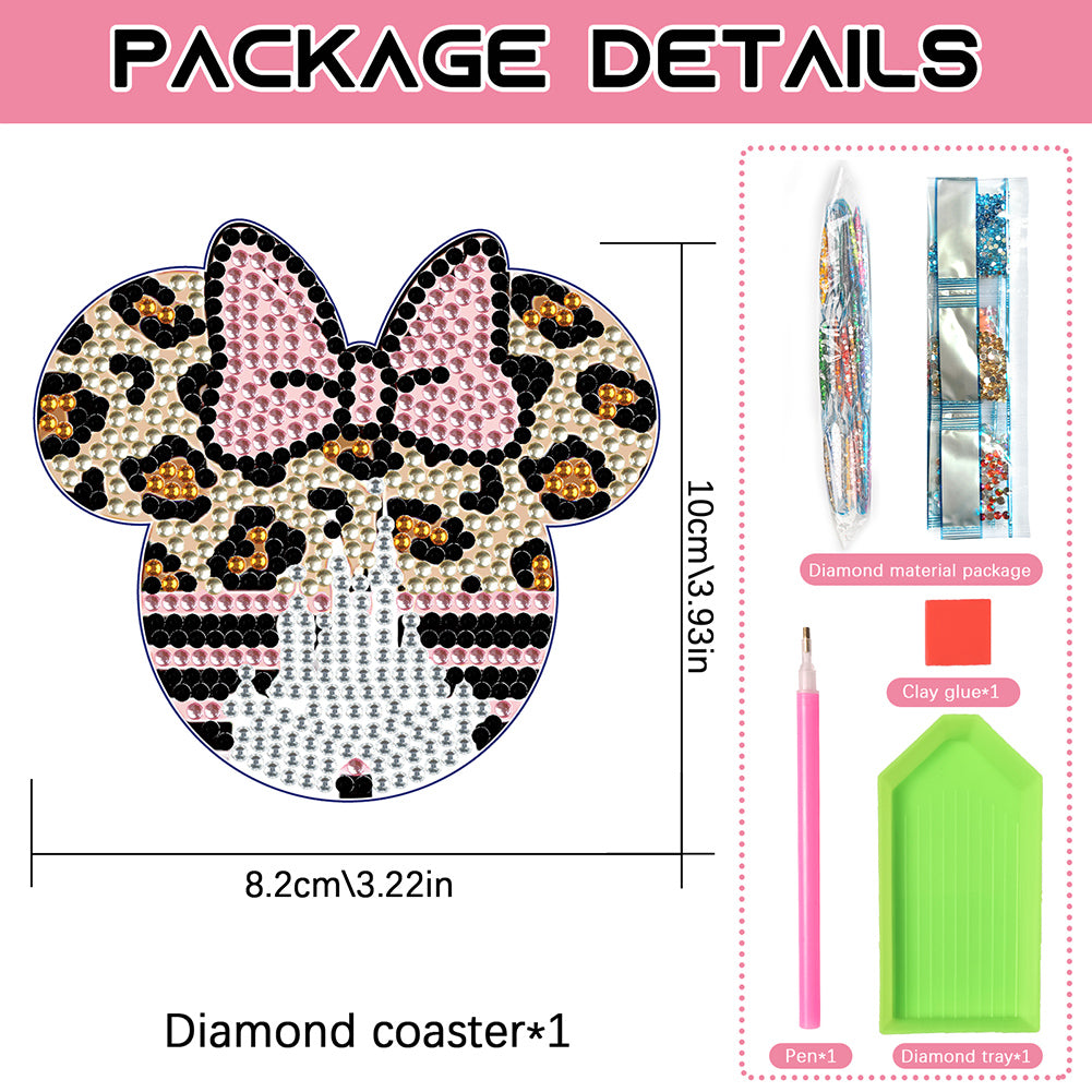 DIY Diamond Painting Coasters Kit Anti Slip Coasters Cartoon Mickey Cup Coasters