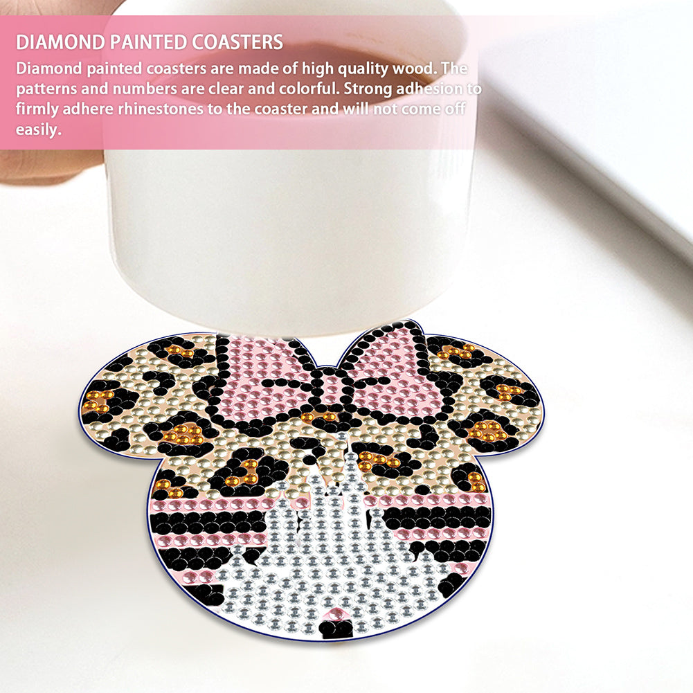 DIY Diamond Painting Coasters Kit Anti Slip Coasters Cartoon Mickey Cup Coasters