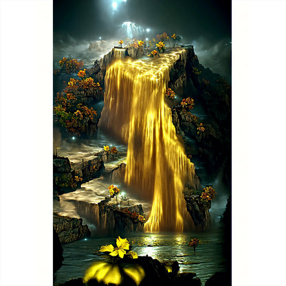 Jinshan Waterfall - Full Round Drill Diamond Painting 40*60CM