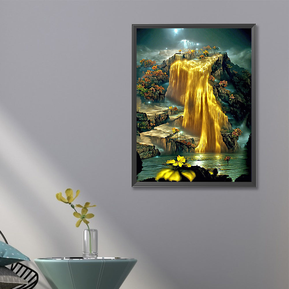 Jinshan Waterfall - Full Round Drill Diamond Painting 40*60CM