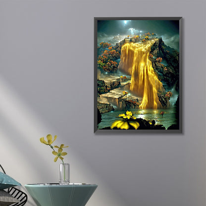 Jinshan Waterfall - Full Round Drill Diamond Painting 40*60CM