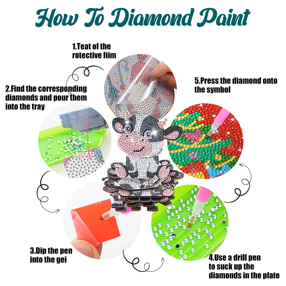 DIY Crystal Drink Coasters Anti Slip Coasters Spot Drill Coaster for Adults Kids