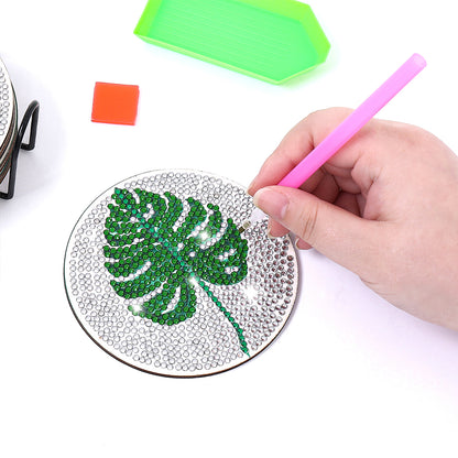 DIY Crystal Drink Coasters Anti Slip Coasters Spot Drill Coaster for Adults Kids