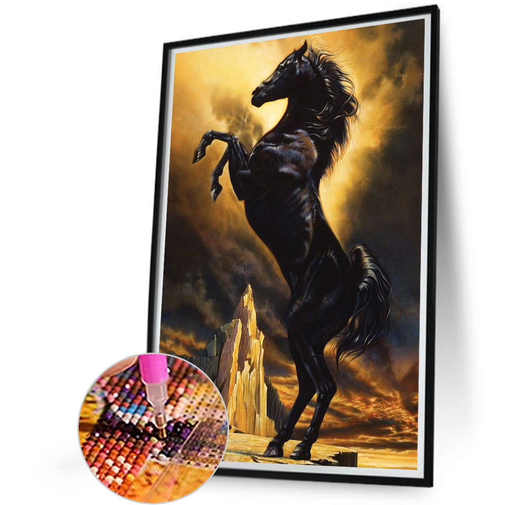 Running Dark Horse - Full Square Drill Diamond Painting 45*60CM