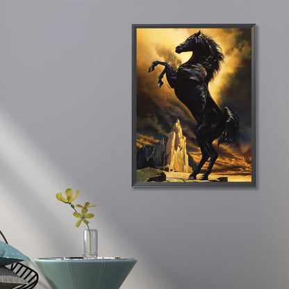 Running Dark Horse - Full Square Drill Diamond Painting 45*60CM