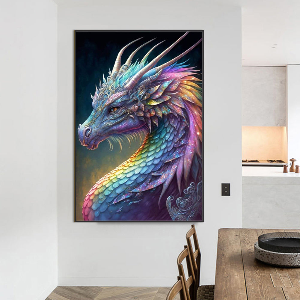 Rainbow Dragonscale Dragon - Full Square Drill Diamond Painting 50*75CM