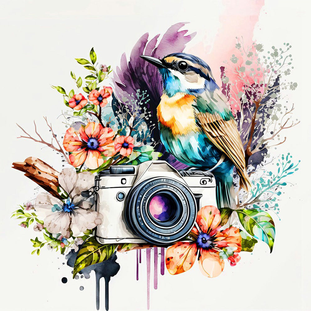 Camera And Bird - Full Round Drill Diamond Painting 30*30CM