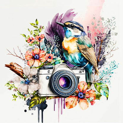 Camera And Bird - Full Round Drill Diamond Painting 30*30CM