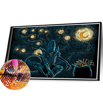 Mosaic Alien - Full Round Drill Diamond Painting 40*30CM