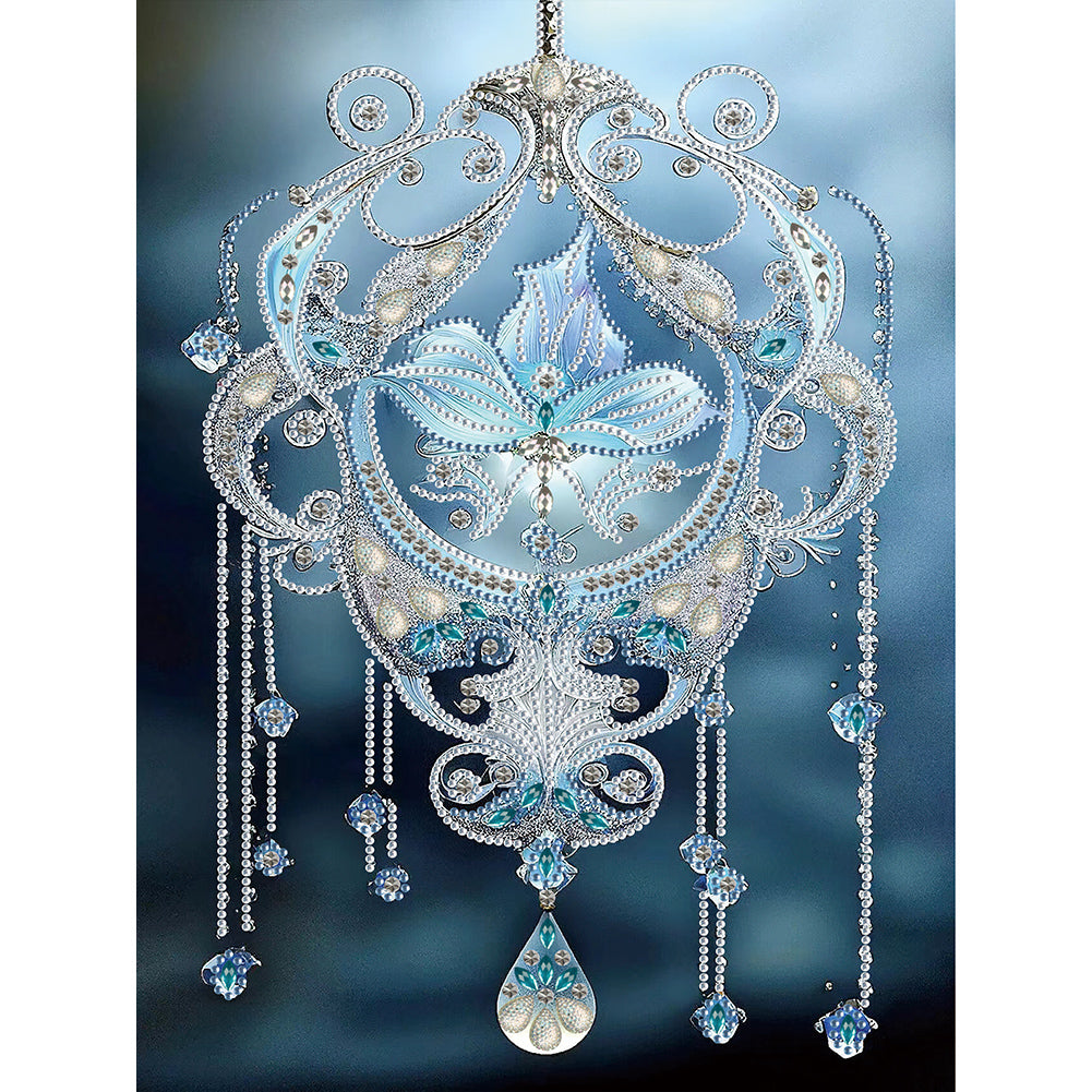 Blue Water Drop Pendant - Special Shaped Drill Diamond Painting 30*40CM