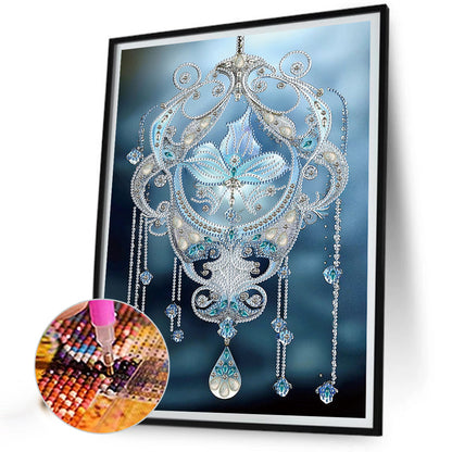 Blue Water Drop Pendant - Special Shaped Drill Diamond Painting 30*40CM