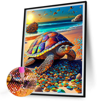 Beach Turtle - Full Round Drill Diamond Painting 30*40CM