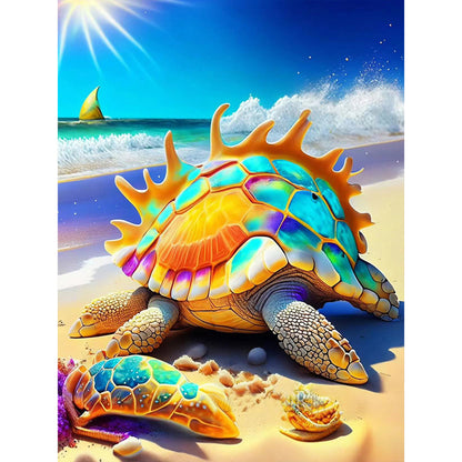 Beach Turtle - Full Round Drill Diamond Painting 30*40CM