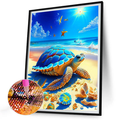 Beach Turtle - Full Round Drill Diamond Painting 30*40CM