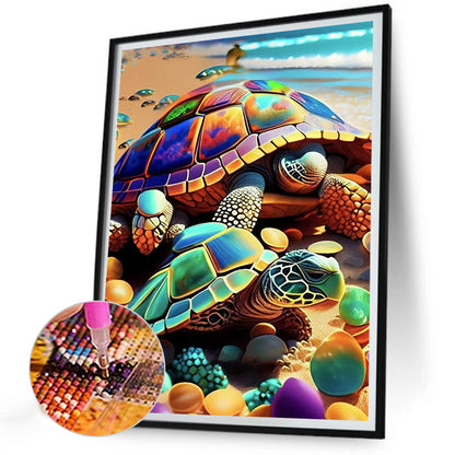 Beach Turtle - Full Round Drill Diamond Painting 30*40CM