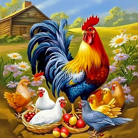 Rooster - Full Round Drill Diamond Painting 30*30CM