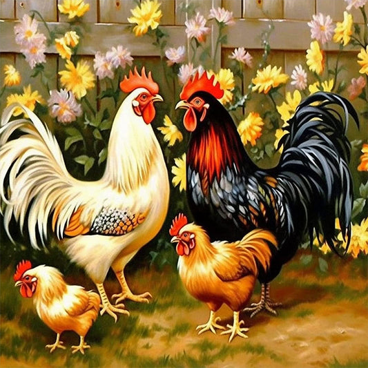 Rooster - Full Round Drill Diamond Painting 30*30CM