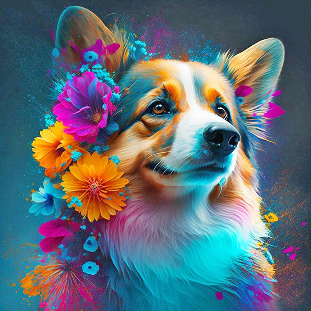 Dog In The Dark - Full Round Drill Diamond Painting 30*30CM