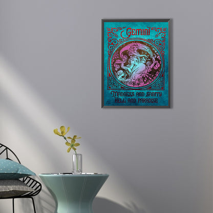 Retro Poster ¡¤ Blue - Full Round Drill Diamond Painting 40*50CM