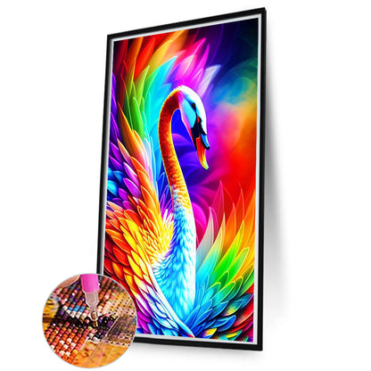 Colorful Swan - Full Round Drill Diamond Painting 50*80CM