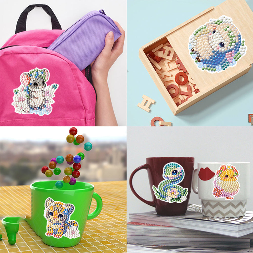 2pcs Gem Sticker Diamond Art 5D Paint by Numbers DIY for Kids Beginner Toys Kits