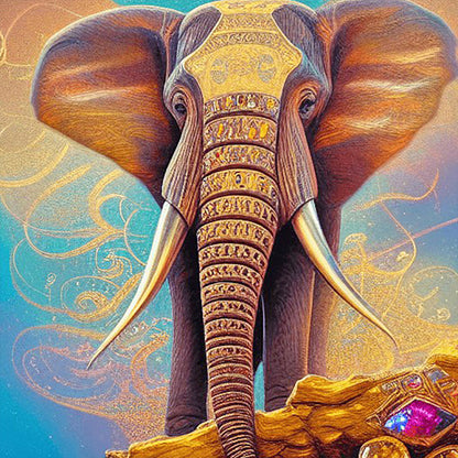 Elephant - Full Round Drill Diamond Painting 30*30CM