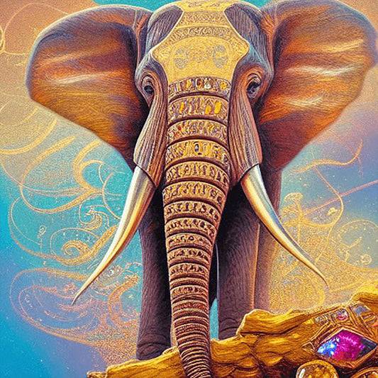 Elephant - Full Round Drill Diamond Painting 30*30CM