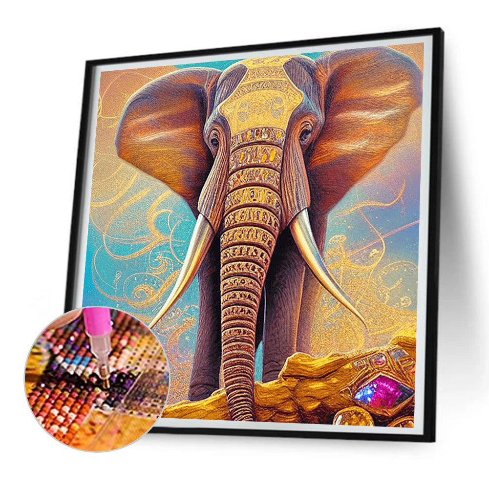 Elephant - Full Round Drill Diamond Painting 30*30CM