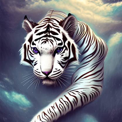 White Tiger - Full Round Drill Diamond Painting 30*30CM