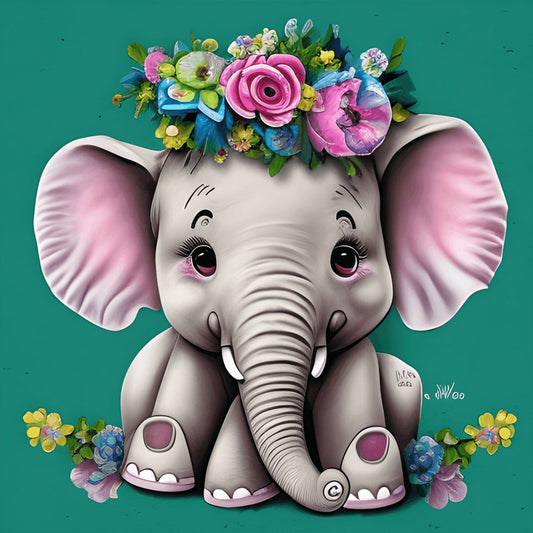 Elephant - Full Round Drill Diamond Painting 30*30CM