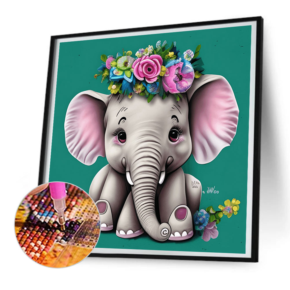 Elephant - Full Round Drill Diamond Painting 30*30CM