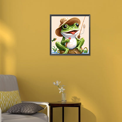 Frog Fisherman - Full Round Drill Diamond Painting 30*30CM