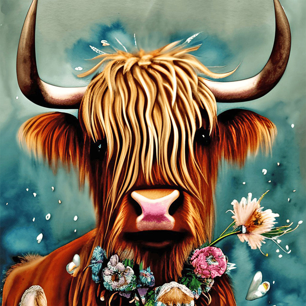 Scottish Highland Cattle - Full Round Drill Diamond Painting 30*30CM