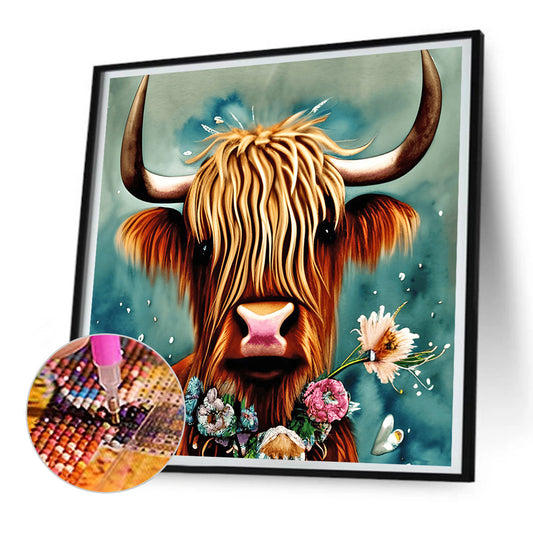 Scottish Highland Cattle - Full Round Drill Diamond Painting 30*30CM
