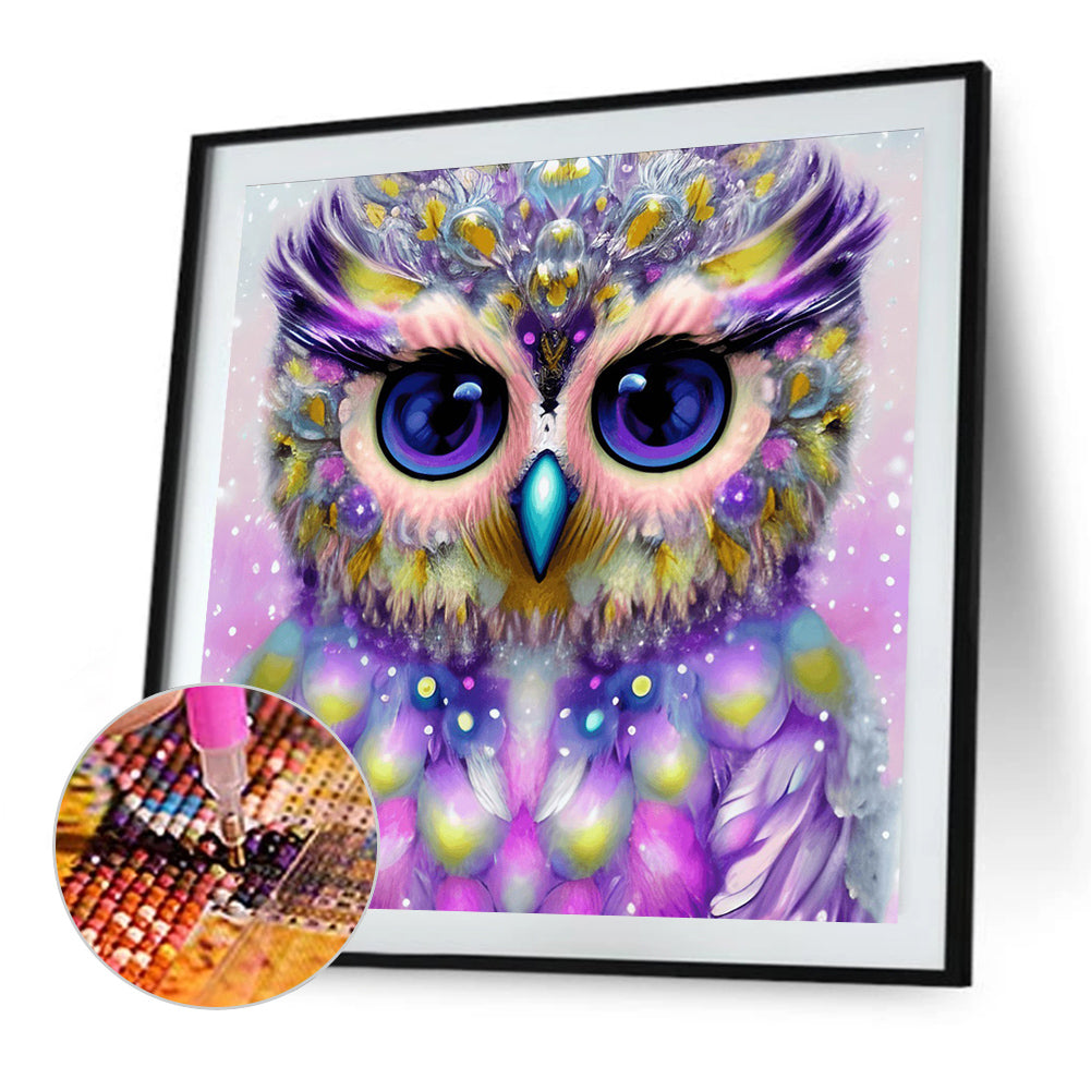 Owl - Full Round Drill Diamond Painting 40*40CM