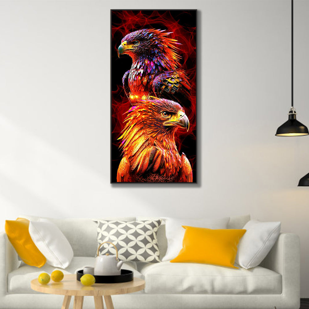 Flame Parrot - Full Round Drill Diamond Painting 40*80CM