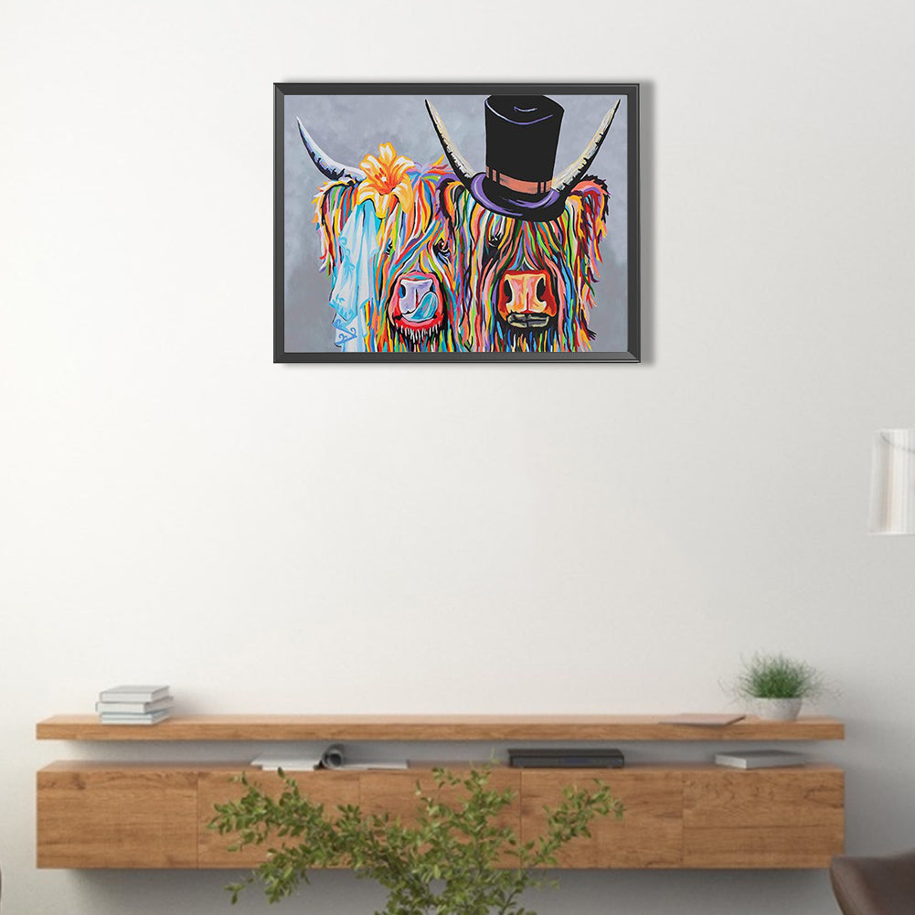 Highland Yak - Full Round Drill Diamond Painting 40*30CM
