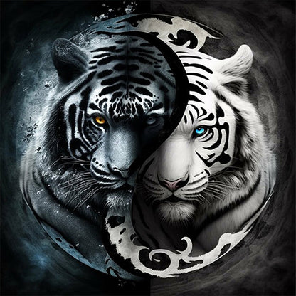 Tiger Yin Yang Diagram - Full Round Drill Diamond Painting 40*40CM