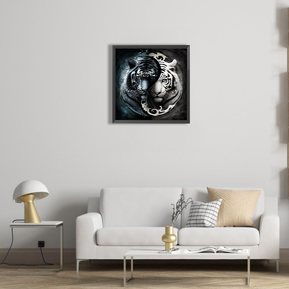 Tiger Yin Yang Diagram - Full Round Drill Diamond Painting 40*40CM