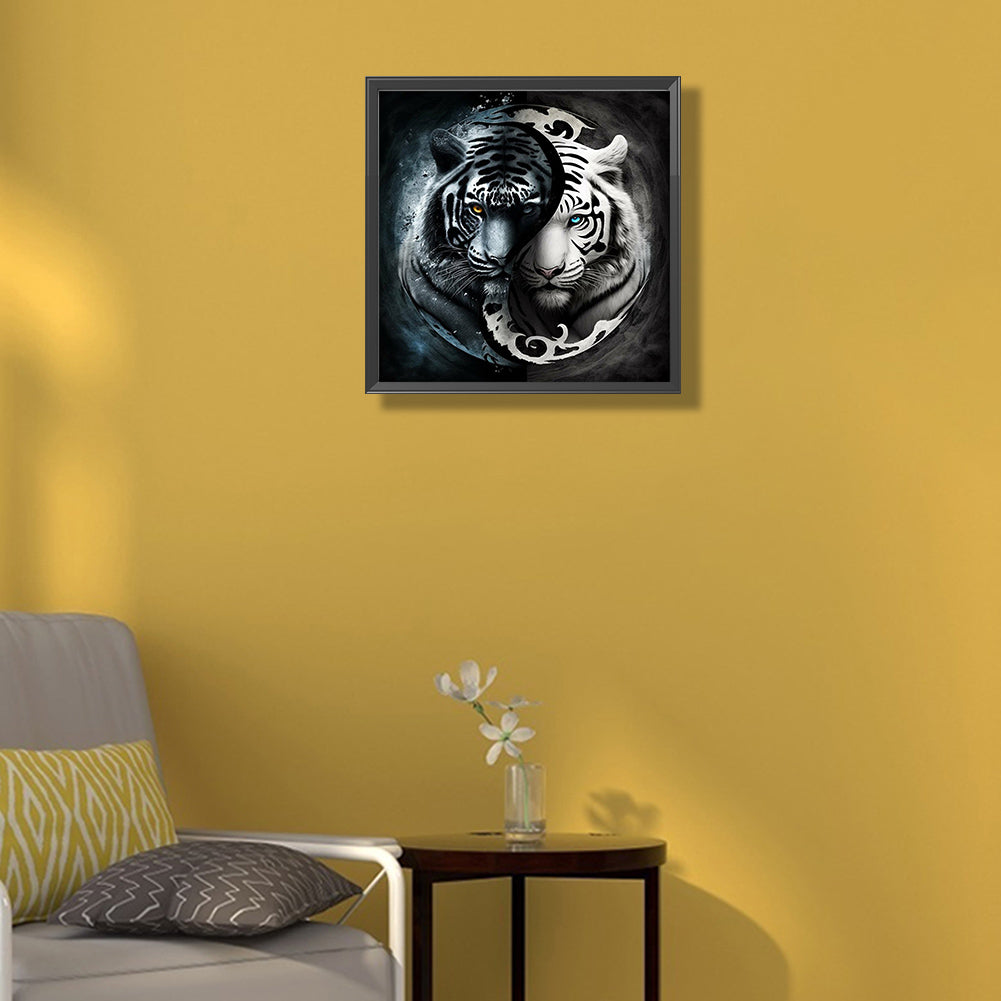 Tiger Yin Yang Diagram - Full Round Drill Diamond Painting 40*40CM