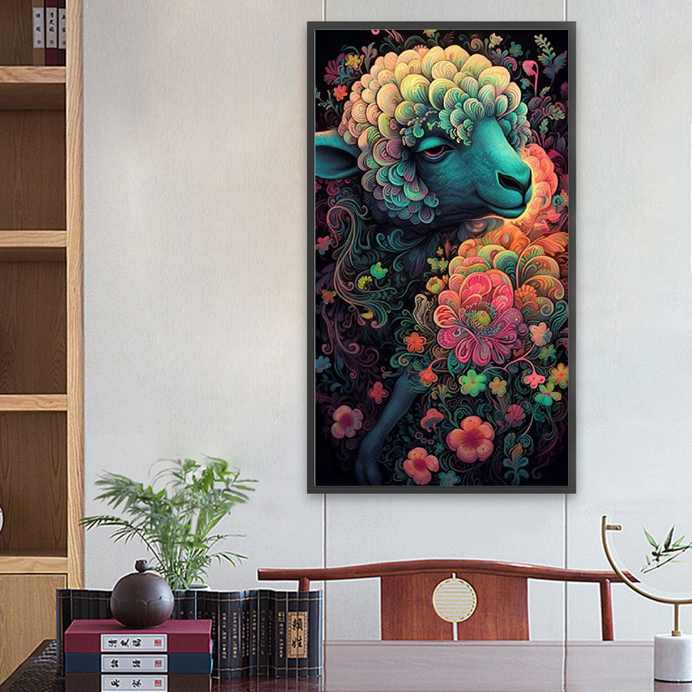 Colorful Sheep - Full Round Drill Diamond Painting 40*70CM