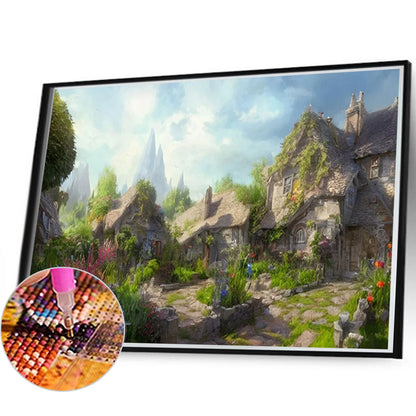 Rural Turf House - Full Round Drill Diamond Painting 60*40CM