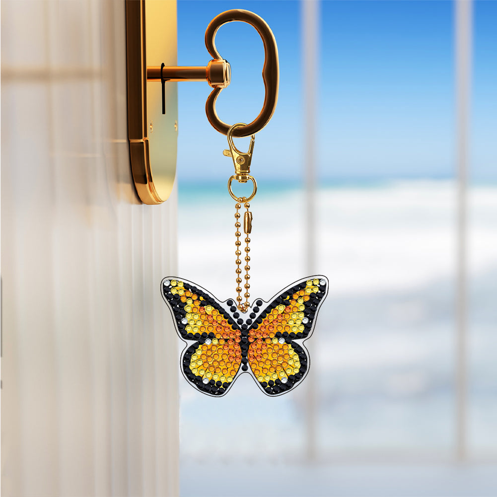 12pcs Diamond Art Key Rings Hanging Ornaments 5D DIY Butterfly Bag Pandant Gifts