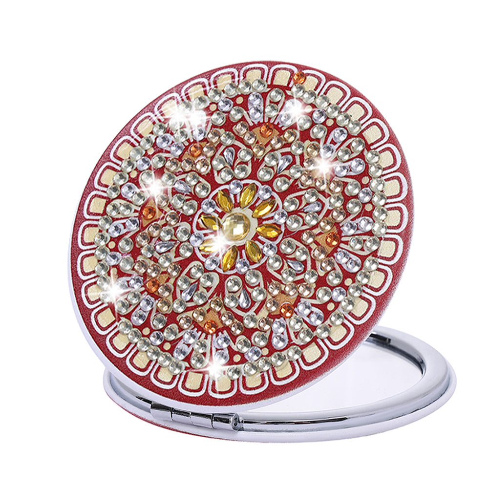 DIY Crystal Diamond Mirror Art Craft Set Datura Diamond Art Mosaic Makeup Mirror