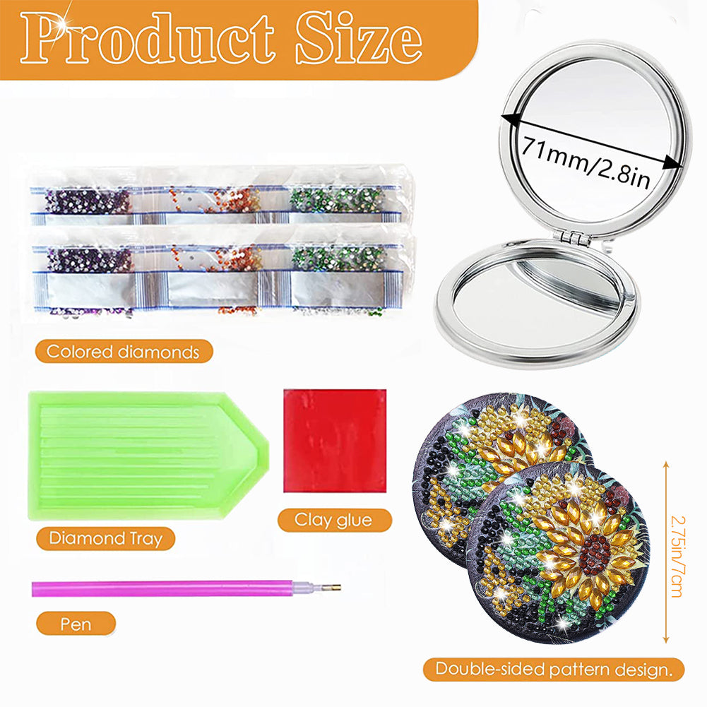 DIY Crystal Diamond Mirror Art Craft Set Sunflower Paint by Number Kits for Girl
