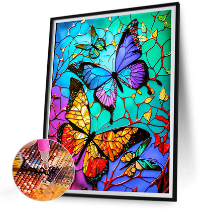 Butterfly Glass Painting - Full Round Drill Diamond Painting 30*40CM