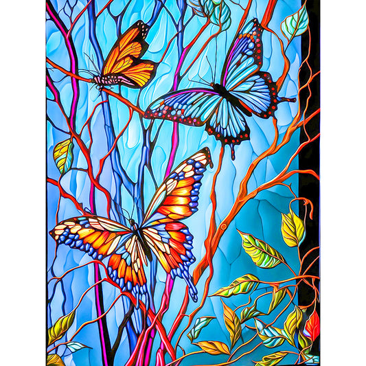 Butterfly Glass Painting - Full Round Drill Diamond Painting 30*40CM